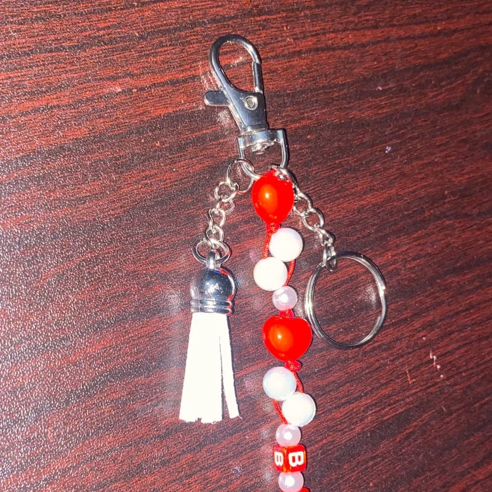 Keychain beaded purse charm with personalized Name Bella